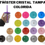 COPO TWISTER CRISTAL 550ML (TAMPAS COLORIDAS) – C/ TAMPA E CANUDO