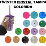 COPO TWISTER CRISTAL 300ML (TAMPAS COLORIDAS) – C/ TAMPA E CANUDO