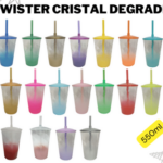 COPO TWISTER – 550ML – 56G – CRISTAL DEGRADE – C/ TAMPA E CANUDO