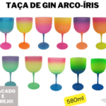 TAÇA DE GIN 580ML – 100G – JATEADA ARCO-ÍRIS – *PREMIUM*
